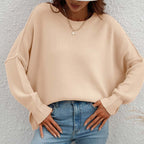 R&B | Eleganter Einfarbiger Strickpullover Für Freizeit