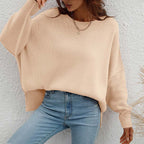 R&B | Eleganter Einfarbiger Strickpullover Für Freizeit