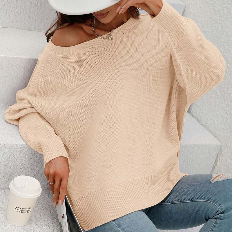 R&B | Eleganter Einfarbiger Strickpullover Für Freizeit