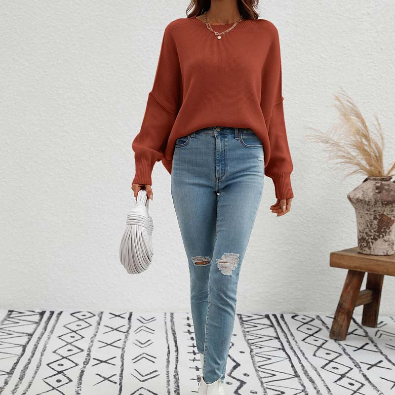 R&B | Pullover - Damen Herbst Rundhals Strickpullover