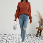 R&B | Eleganter Einfarbiger Strickpullover Für Freizeit
