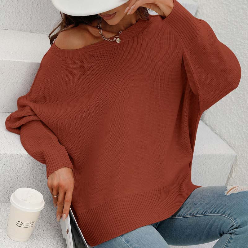 R&B | Eleganter Einfarbiger Strickpullover Für Freizeit