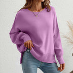 R&B | Eleganter Einfarbiger Strickpullover Für Freizeit