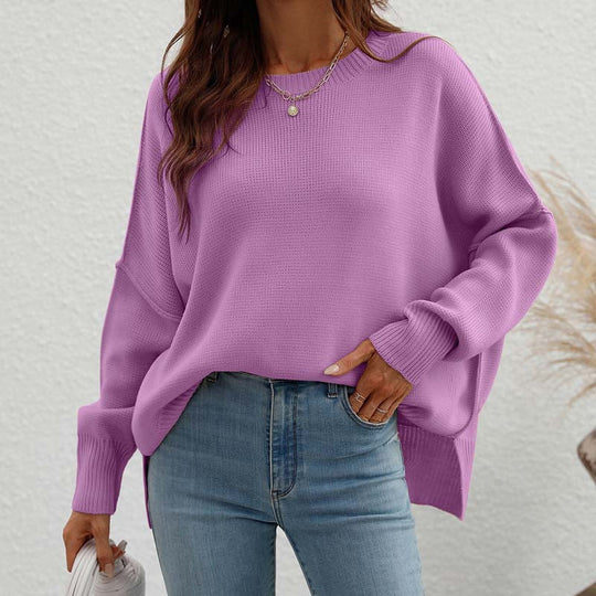 R&B | Eleganter Einfarbiger Strickpullover Für Freizeit