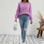 R&B | Eleganter Einfarbiger Strickpullover Für Freizeit