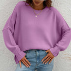 R&B | Eleganter Einfarbiger Strickpullover Für Freizeit
