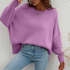 R&B | Eleganter Einfarbiger Strickpullover Für Freizeit