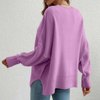 R&B | Eleganter Einfarbiger Strickpullover Für Freizeit