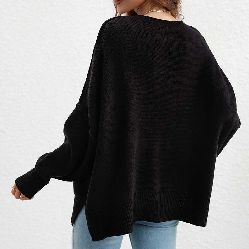 R&B | Pullover - Damen Herbst Rundhals Strickpullover