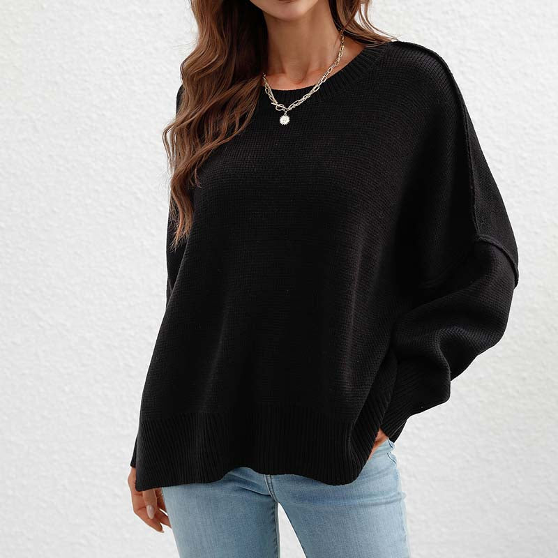 R&B | Pullover - Damen Herbst Rundhals Strickpullover