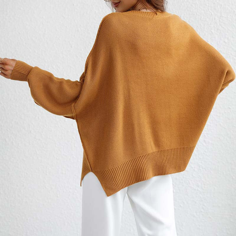 R&B | Eleganter Einfarbiger Strickpullover Für Freizeit