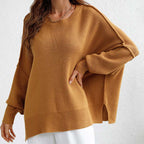 R&B | Eleganter Einfarbiger Strickpullover Für Freizeit