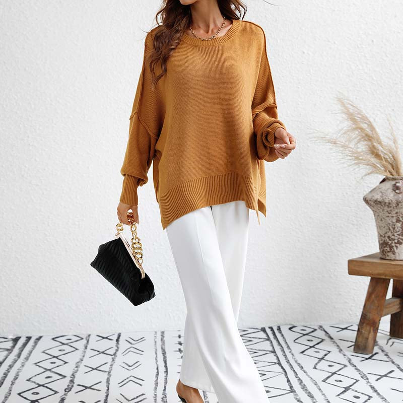 R&B | Pullover - Damen Herbst Rundhals Strickpullover