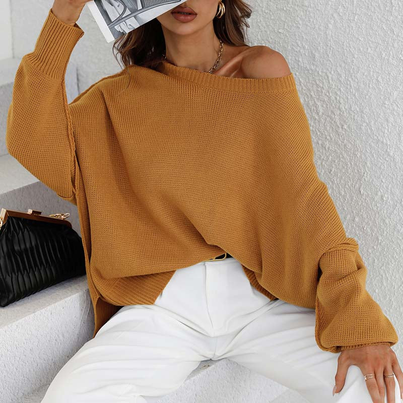 R&B | Pullover - Damen Herbst Rundhals Strickpullover