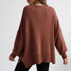 R&B | Eleganter Einfarbiger Strickpullover Für Freizeit