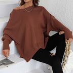 R&B | Eleganter Einfarbiger Strickpullover Für Freizeit