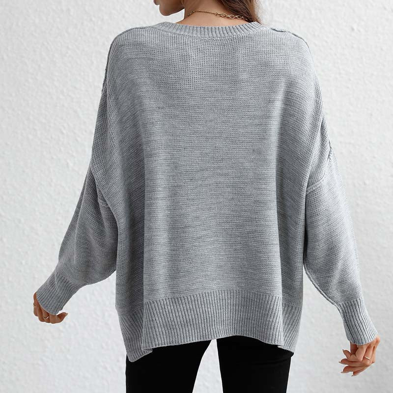 R&B | Pullover - Damen Herbst Rundhals Strickpullover