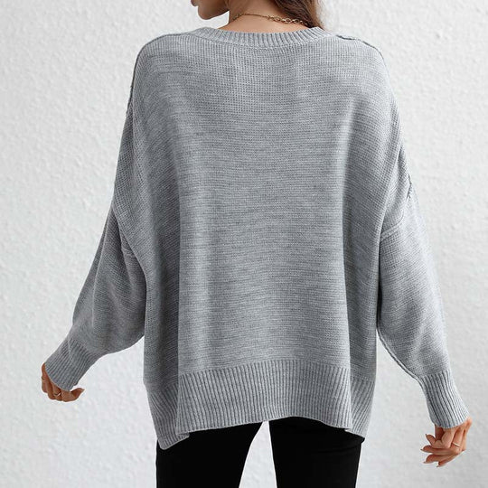 R&B | Pullover - Damen Herbst Rundhals Strickpullover