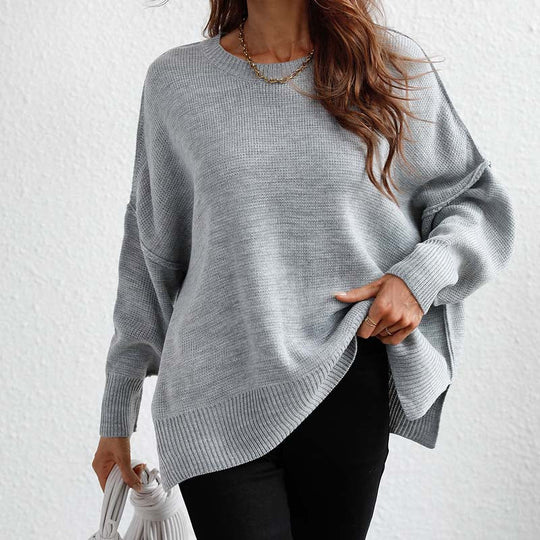 R&B | Pullover - Damen Herbst Rundhals Strickpullover