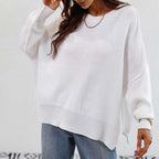 R&B | Eleganter Einfarbiger Strickpullover Für Freizeit