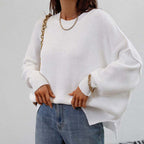 R&B | Eleganter Einfarbiger Strickpullover Für Freizeit