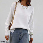 R&B | Eleganter Einfarbiger Strickpullover Für Freizeit