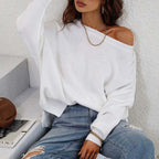 R&B | Eleganter Einfarbiger Strickpullover Für Freizeit