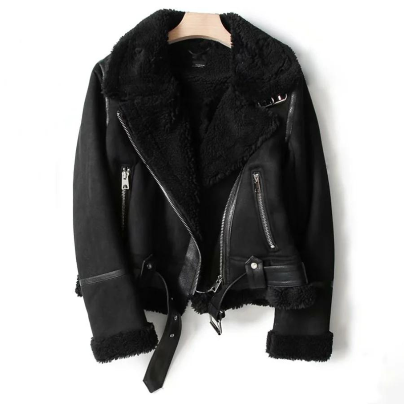 R&B | Sherpa-Futter Lederjacke für Männer