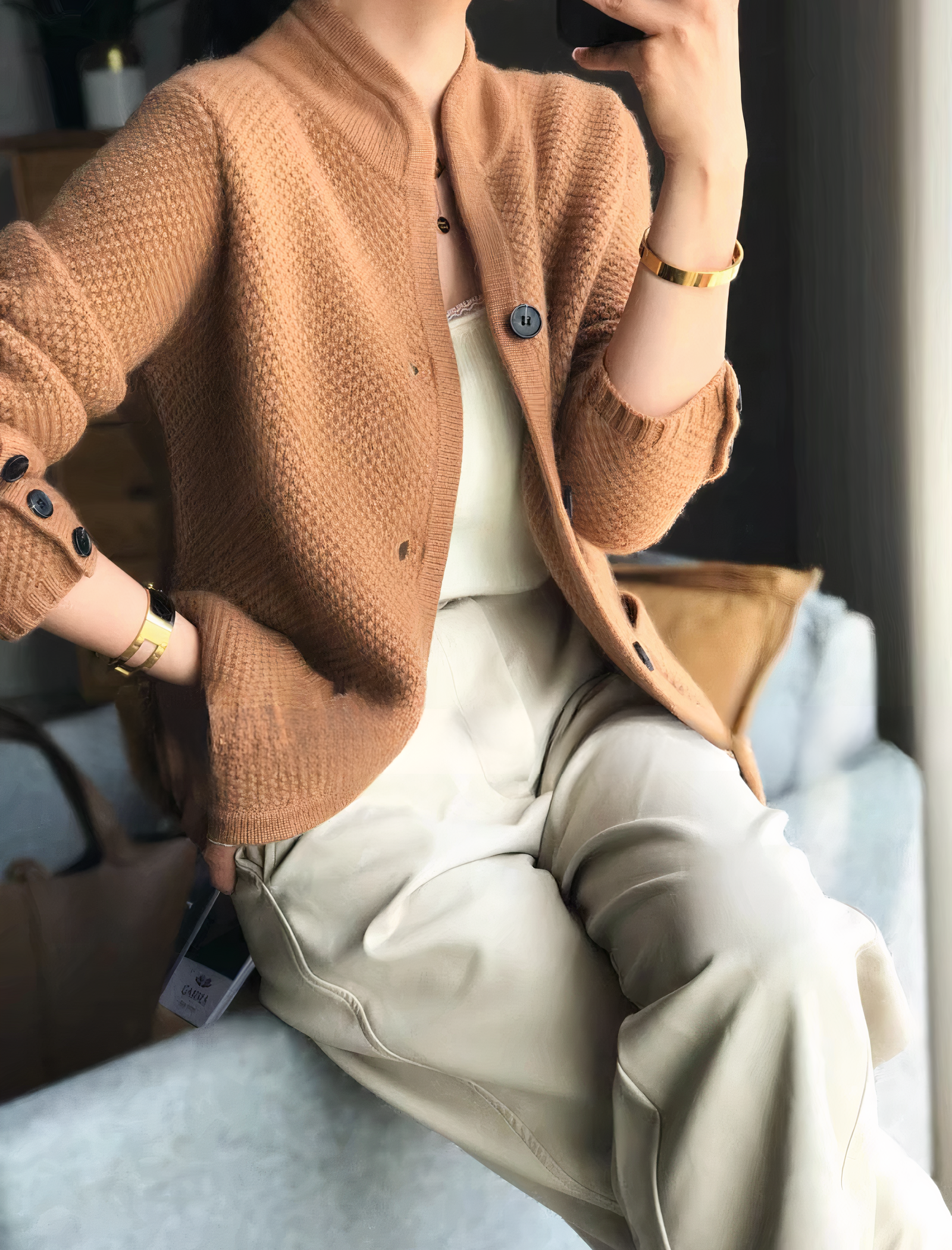 Strickjacke mit Knopfleiste