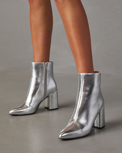 R&B | Silber Blockabsatz Party Stiefel