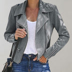 R&B | Wildleder Bikerjacke mit Reißverschluss für Damen