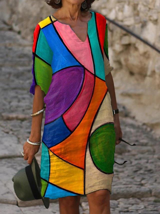 Stilvolles A-Blumenkleid