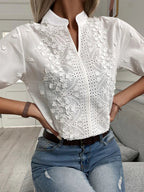 R&B | Stilvolle Spitzen-Top mit V-Ausschnitt