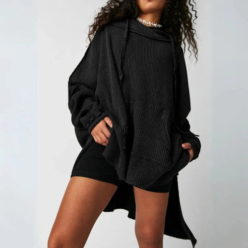 R&B | Übergroßer Waffelstrick-Hoodie