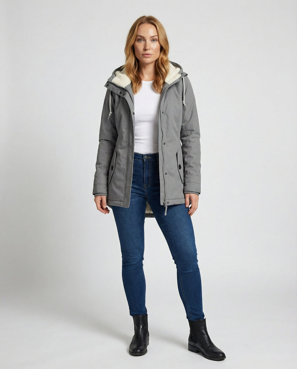 Warme Winterjacke mit Kapuze für Damen | R&B