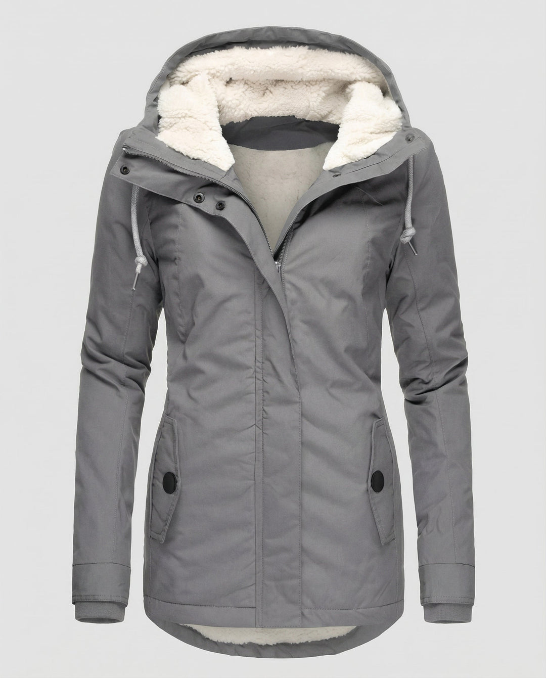 Warme Winterjacke mit Kapuze für Damen | R&B