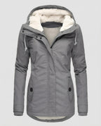 Warme Winterjacke mit Kapuze für Damen | R&B