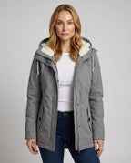 Warme Winterjacke mit Kapuze für Damen | R&B