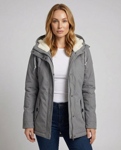 Warme Winterjacke mit Kapuze für Damen | R&B