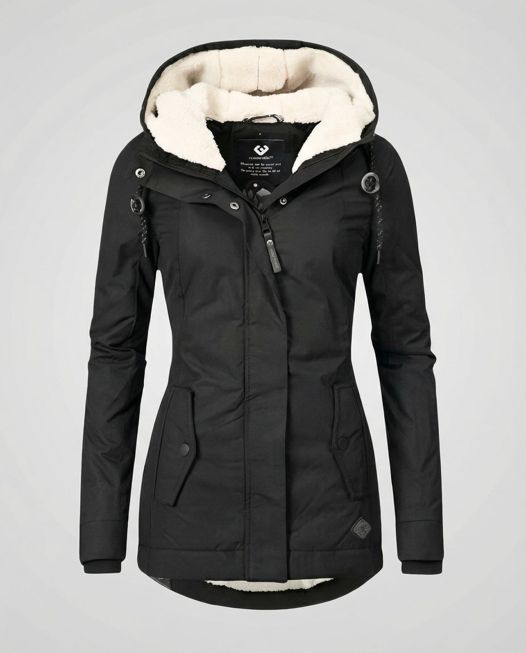 Warme Winterjacke mit Kapuze für Damen | R&B