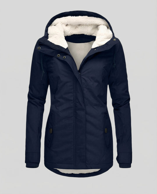 Warme Winterjacke mit Kapuze für Damen | R&B