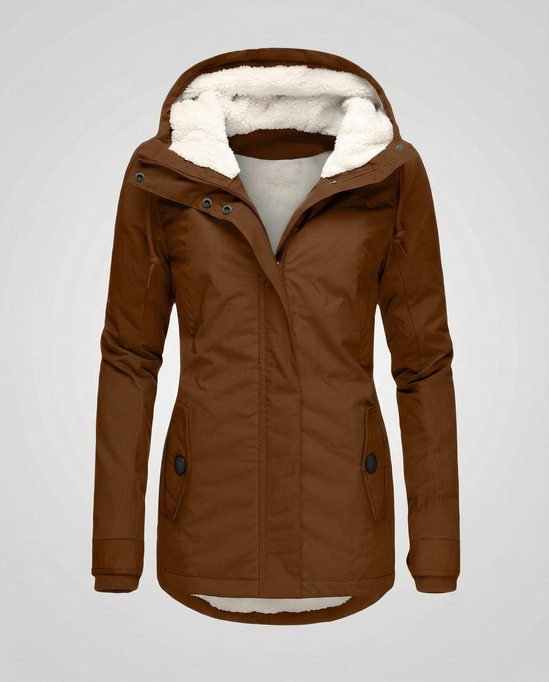 Warme Winterjacke mit Kapuze für Damen | R&B