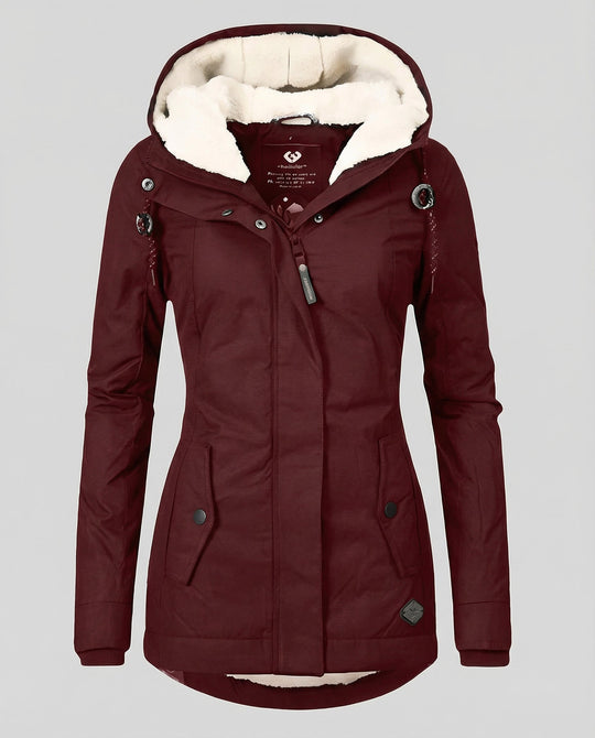 Warme Winterjacke mit Kapuze für Damen | R&B