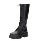 Damen kniehohe Stiefel Stilvolle Kunstleder für Freizeit- und formelle Anlässe R&B