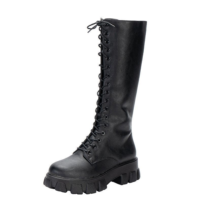 Damen kniehohe Stiefel Stilvolle Kunstleder für Freizeit- und formelle Anlässe R&B