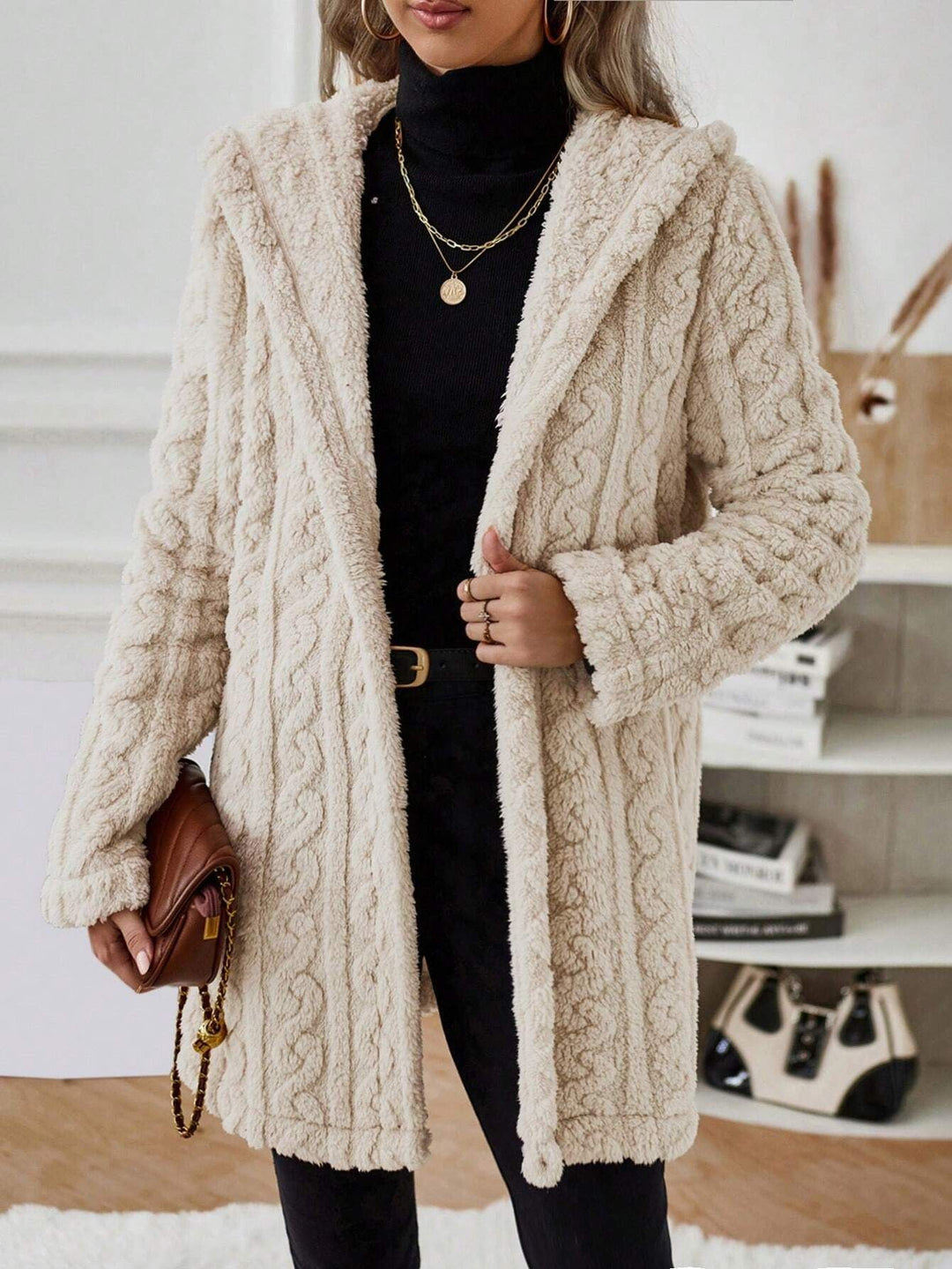 R&B | Langärmlige Kapuzenverdrehte Jacke für Herbst/Winter