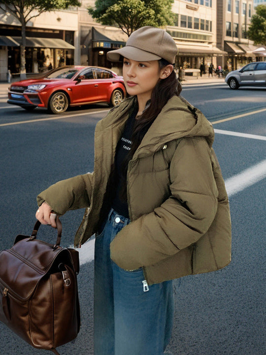 R&B | Halbblende Puff-Pastry Slim Fit Daunenjacke