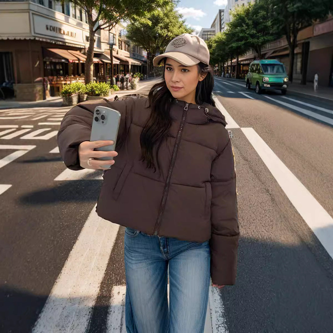 R&B | Halbblende Puff-Pastry Slim Fit Daunenjacke