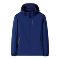 R&B | Herren Blauer Kapuzenwindbreaker - Wasserdichtes Design