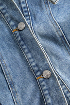 R&B | Patchwork Jacke mit Denim und Nylon Elementen Lässig und Individuell